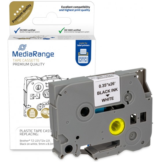 MEDIARANGE �������� ������ ������������� BROTHER TZ-221 9 MM X 8 M - (MRBTZ221)