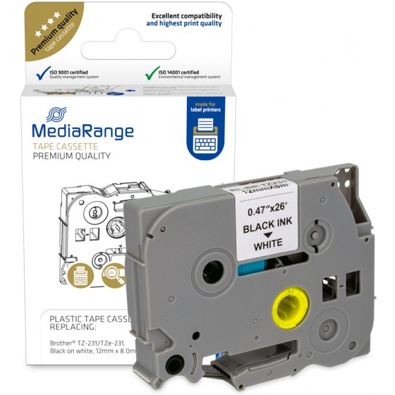 MEDIARANGE �������� ������ ������������� BROTHER TZ-231 12 MM X 8 M - (MRBTZ231)