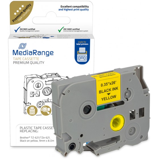 MEDIARANGE �������� ������ ������������� BROTHER TZ-621 9 MM X 8 M - (MRBTZ621)