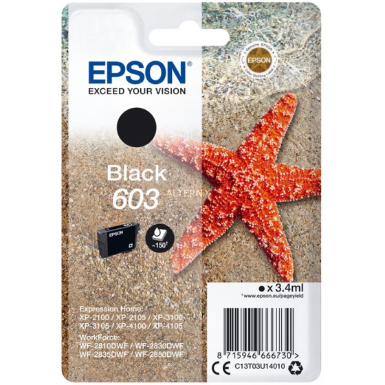 EPSON ������ INKJET 603 BLACK - (C13T03U14010)