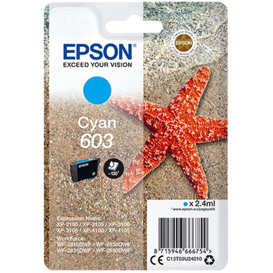 EPSON ������ INKJET 603 CYAN - (C13T03U24010)