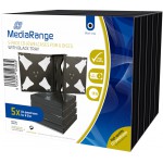 MEDIARANGE CD JEWELCASE FOR 6 DISCS 22MM BLACK PACK 5 - (BOX34-6)