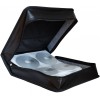 MEDIARANGE MEDIA STORAGE WALLET FOR 200 DISCS SYNTHETIC LEATHER BLACK - (BOX93)