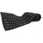 GEMBIRD FLEXIBLE KEYBOARD USB PS2 COMBO BLACK - (KB-109F-B)