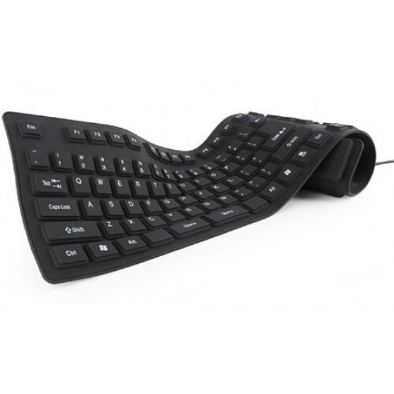 GEMBIRD FLEXIBLE KEYBOARD USB PS2 COMBO BLACK - (KB-109F-B)