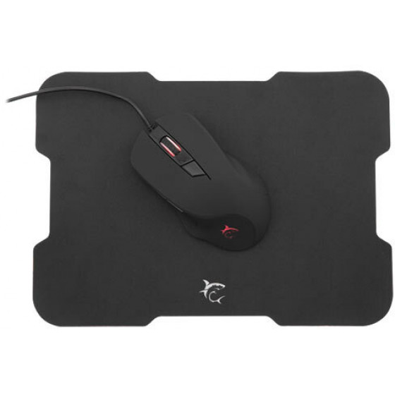 WHITE SHARK MOUSE & PAD BLACK FOOT - (GMP-1901)