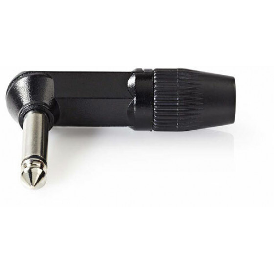 NEDIS AUDIO CONNECTOR MONO 6.35 MM MALE ANGLED BLACK - (COTP23902BK)