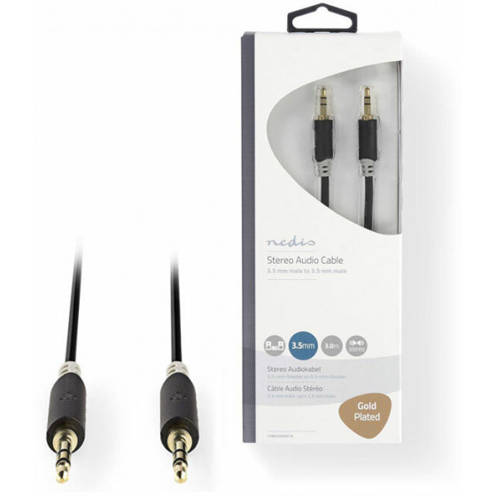NEDIS STEREO AUDIO CABLE 3.5 MM MALE - 3.5 MM MALE 3.0 M ANTHRACIT - (CABW22000AT30)