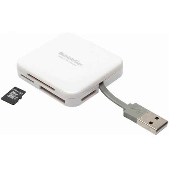 PNY CARD READER ALL IN ONE WHITE - (AXP 724)