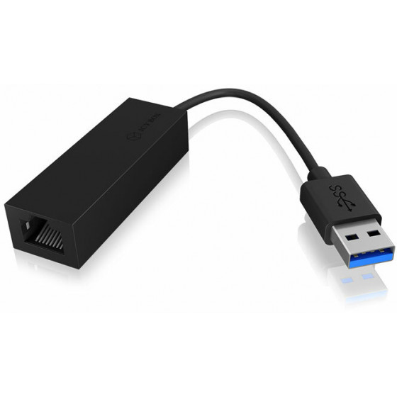 RAIDSONIC ICY BOX USB 3.0 TO GIGABIT ETHERNET ADAPTER BLACK - (IB-AC501A)