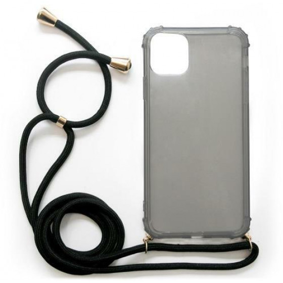 INOS ���� TPU CROSSBODY ��� APPLE IPHONE 11 PRO MAX SHOCK PROOF SMOKE �� ����� STRAP - (5205598128654)