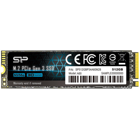 SILICON POWER SSD PCIE GEN3X4 P34A60 M.2 2280 512GB - (SP512GBP34A60M28)