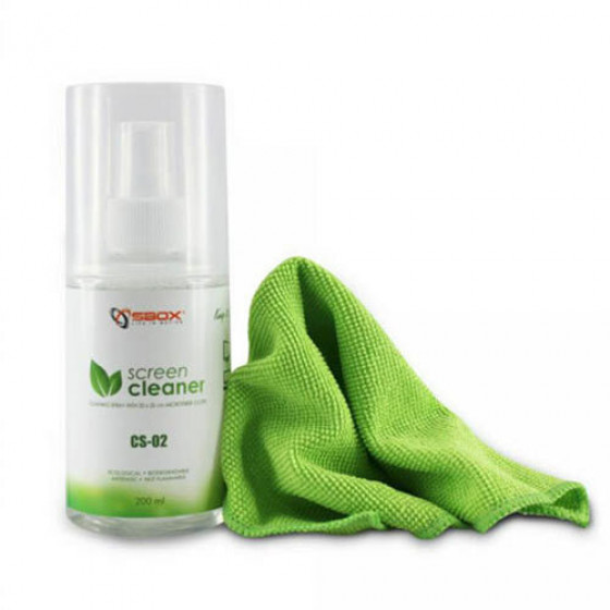 SBOX SCREEN CLEANER WITH CLOTH 200ML - (CS-02)