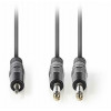 NEDIS COTH23200GY15 STEREO AUDIO CABLE 2X6.35MM MALE TO 3.5MM MALE 1.5M GREY