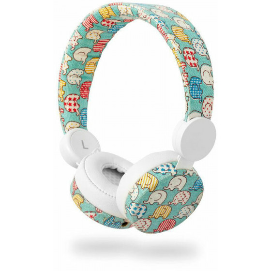 NEDIS HPWD4100WT WIRED HEADPHONES 1.2M ROUND CABLE ON-EAR ELEPHANT WHITE