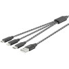 LAMTECH HIGH QUALITY 3 IN 1 USB CABLE WITH METALLIC SHELL BLACK - (LAM450305)