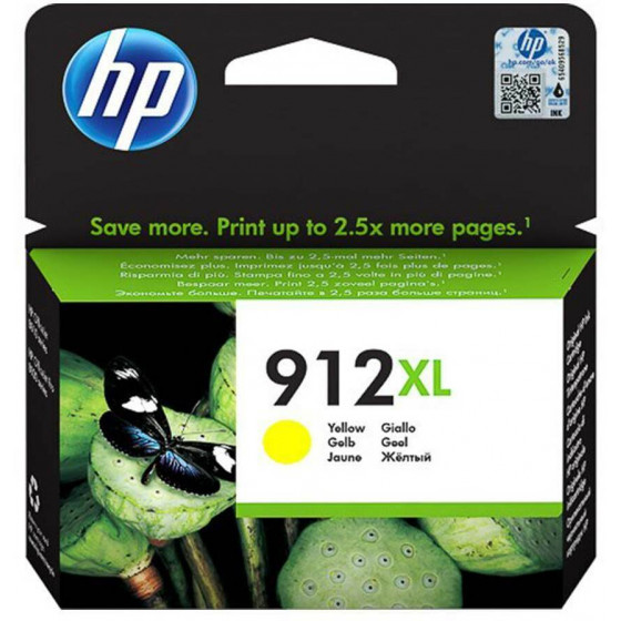 HP INKJET CARTRIDGE NO 912XL HIGH YIELD YELLOW 825P - (3YL83AE)