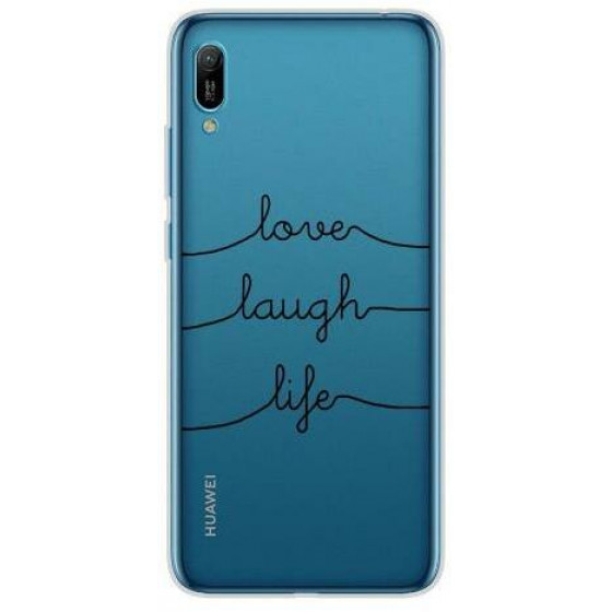 INOS ���� TPU ��� HUAWEI Y6 2019 ART THEME LOVE-LAUGH-LIFE - (5205598125561)