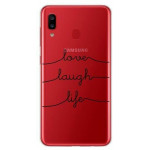 INOS ���� TPU ��� SAMSUNG A202F GALAXY A20E ART THEME LOVE-LAUGH-LIFE - (5205598124045)