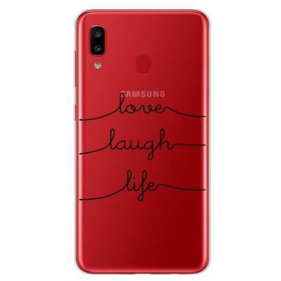 INOS ���� TPU ��� SAMSUNG A202F GALAXY A20E ART THEME LOVE-LAUGH-LIFE - (5205598124045)