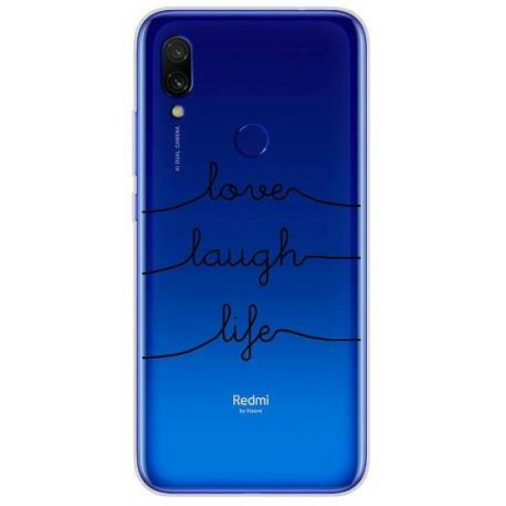 INOS ���� TPU ��� XIAOMI REDMI 7 ART THEME LOVE-LAUGH-LIFE - (5205598124168)