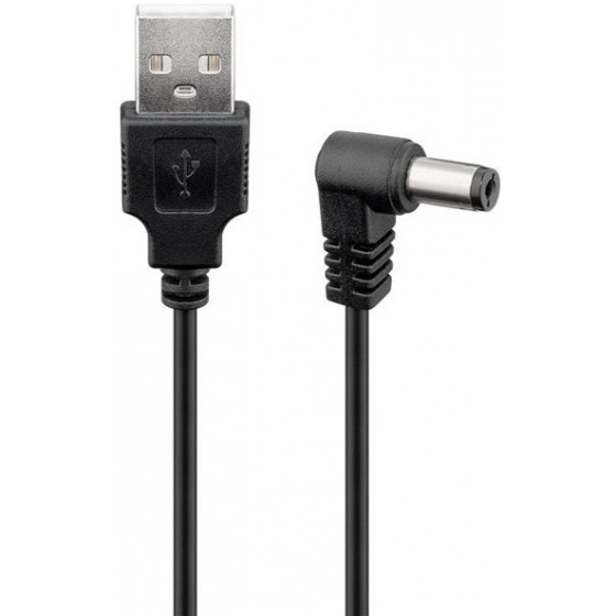 POWERTECH ������� USB 2.0(M) �� DC 5.5X2.5MM (F) CAB-U121 COPPER 1.5M - (CAB-U121)