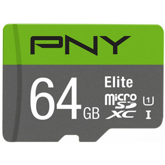 PNY 64GB ELITE MICROSDXC MEMORY CARD - (P-SDUX64U185GW-GE)