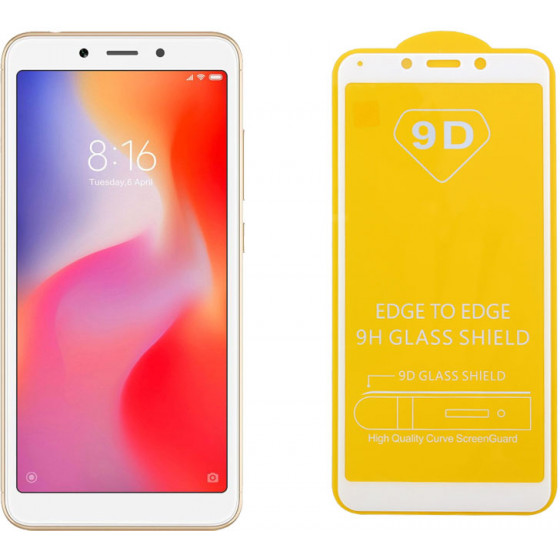 IDOL 1991 TEMPERED GLASS ��� XIAOMI REDMI 6A/REDMI 6 9H 0.25MM 9D FULL GLUE SPECIAL FULL COVER WHITE - (5205308241109)