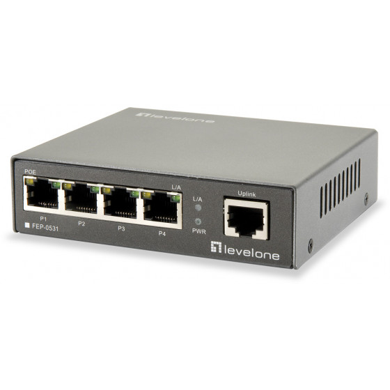 LEVELONE ETHERNET POE SWITCH 5-PORT 10/100MBPS 60W VER. 1 - (FEP-0531)