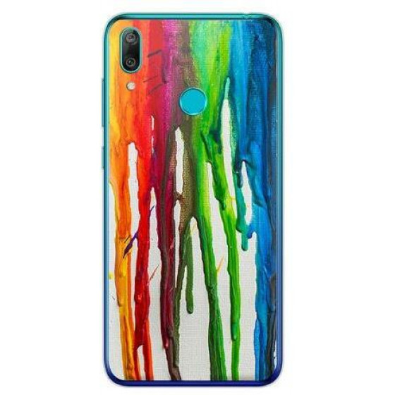 INOS ���� TPU ��� HUAWEI Y7 2019 ART THEME VERTICAL WATERCOLOR - (5205598125653)