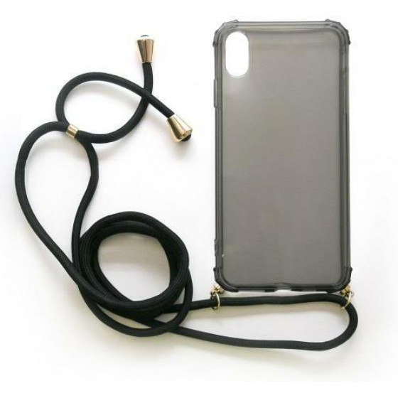 INOS ���� TPU CROSSBODY ��� APPLE IPHONE XS MAX SHOCK PROOF SMOKE �� ����� STRAP - (5205598127336)