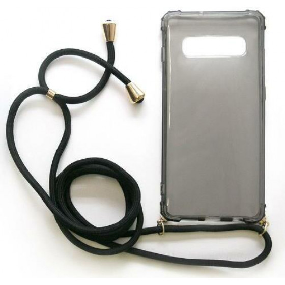 INOS ���� TPU CROSSBODY ��� SAMSUNG G975F GALAXY S10 PLUS SHOCK PROOF SMOKE �� ����� STRAP - (5205598127558)