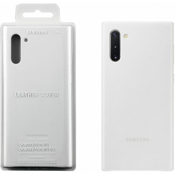 SAMSUNG ���� ��� NOTE 10 N970 LEATHER COVER WHITE - (EF-VN970LWEGWW)