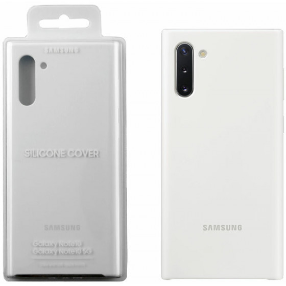 SAMSUNG ���� ��� NOTE 10 N970 SILICONE COVER WHITE - (EF-PN970TWEGWW)