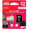 GOODRAM 4-IN-1 MICROSD 32GB �� CARD READER OTG ��� ADAPTER CL10 M1A4 - (M1A4-0320R12)