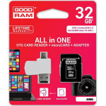 GOODRAM 4-IN-1 MICROSD 32GB �� CARD READER OTG ��� ADAPTER CL10 M1A4 - (M1A4-0320R12)