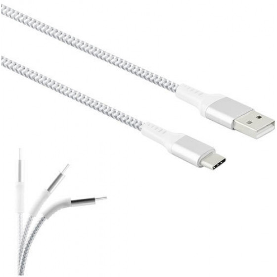 LAMTECH BRAIDED USB 2.0 CABLE USB-C MALE TO USB-A MALE ����� 2M - (LAM450299)