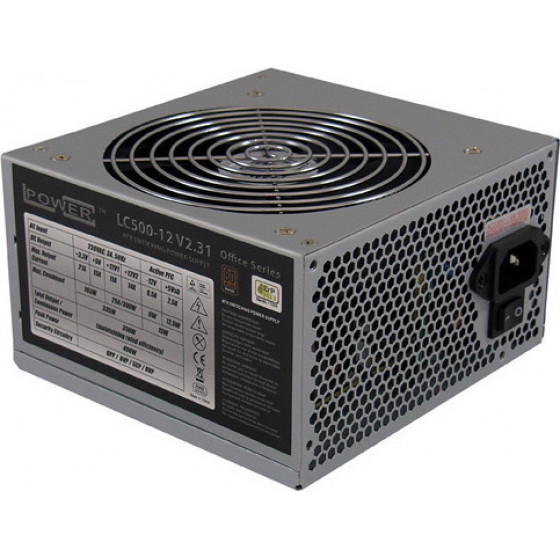 LC-POWER 80PLUS BRONZE V2.31 PSU 400W 120MM FAN APFC 1XPCIE 4XSATA SILVER - (LC500-12-80PLUS)