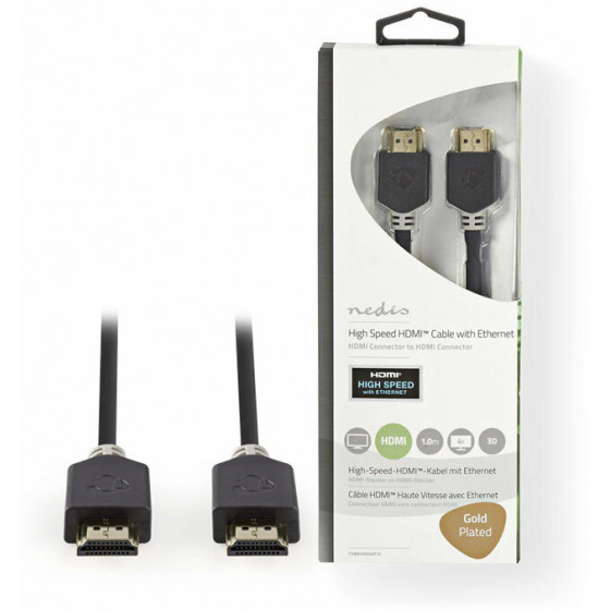 NEDIS HIGH SPEED HDMI CABLE WITH ETHERNET 1M - (CVBW34000AT10)