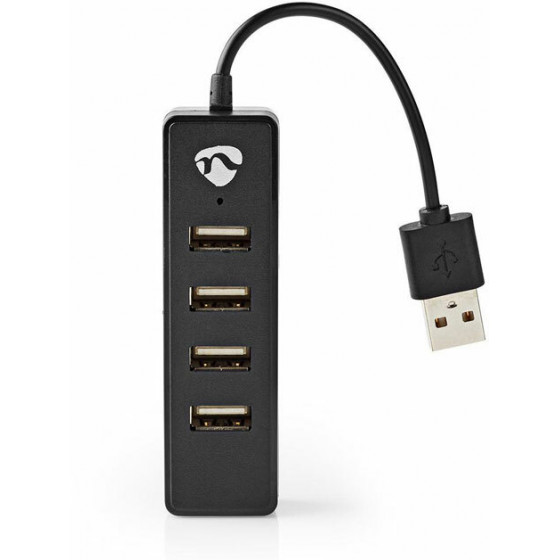 NEDIS USB HUB 4-PORT USB 2.0 BLACK - (UHUBU2420BK)