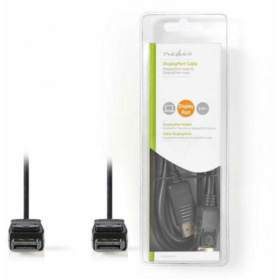 NEDIS DISPLAYPORT 1.2 CABLE DISPLAYPORT MALE - DISPLAYPORT MALE 2M - (CCGB37010BK20)