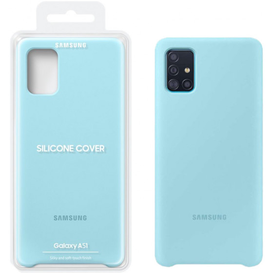 SAMSUNG ���� ��� A51 A515 SILICONE COVER BLUE - (EF-PA515TLEGEU)