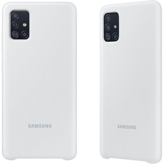 SAMSUNG ���� ��� A51 A515 SILICONE COVER WHITE - (EF-PA515TWEGEU)