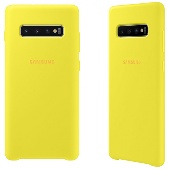 SAMSUNG ���� ��� S10 PLUS G975 SILICONE COVER YELLOW - (EF-PG975TYEGWW)