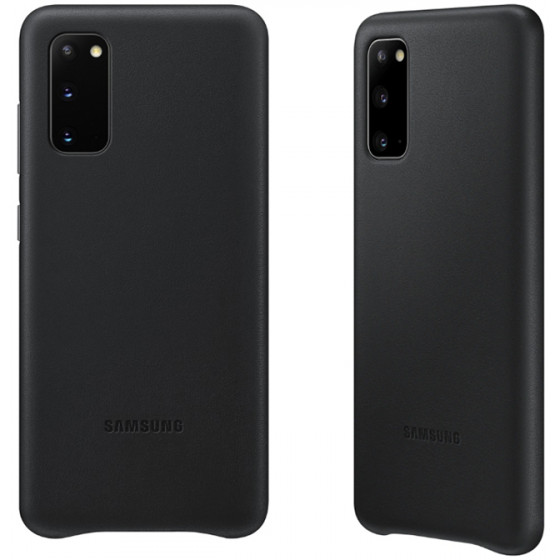 SAMSUNG ���� ��� S20 G980 LEATHER COVER BLACK - (EF-VG980LBEGEU)