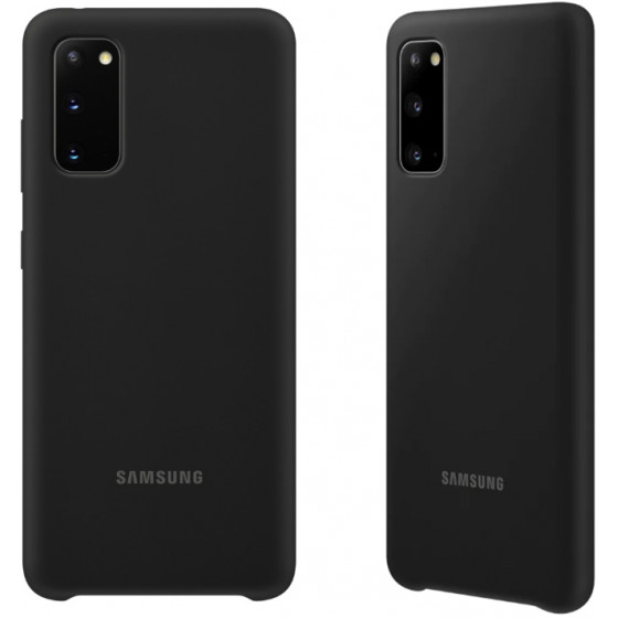 SAMSUNG ���� ��� S20 G980 SILICONE COVER BLACK - (EF-PG980TBEGEU)