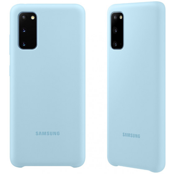 SAMSUNG ���� ��� S20 G980 SILICONE COVER SKY BLUE - (EF-PG980TLEGEU)