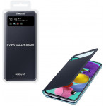 SAMSUNG ���� ��� A71 A715 S VIEW WALLET COVER BLACK - (EF-EA715PBEGEU)