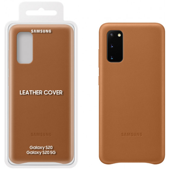 SAMSUNG ���� ��� S20 G980 LEATHER COVER BROWN - (EF-VG980LAEGEU)