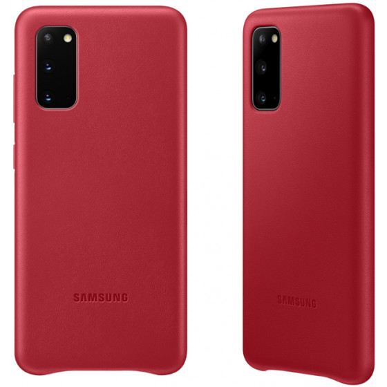 SAMSUNG ���� ��� S20 G980 LEATHER COVER RED - (EF-VG980LREGEU)